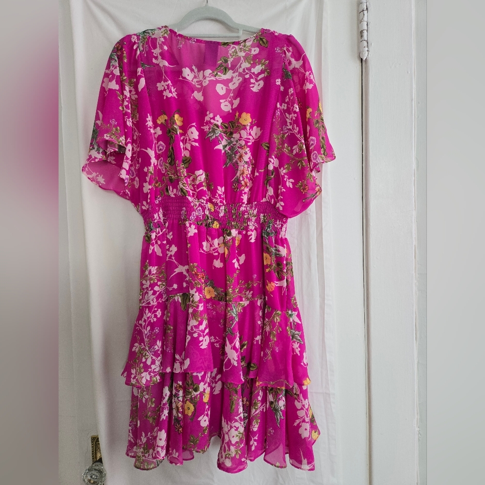 Taylor Pink Floral Midi Dress - Picture 4 of 4